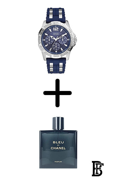 GUESS Men's Silicone Analog  Wrist Watch W0366G2 + Gift perfume Tester 30 ml image 0