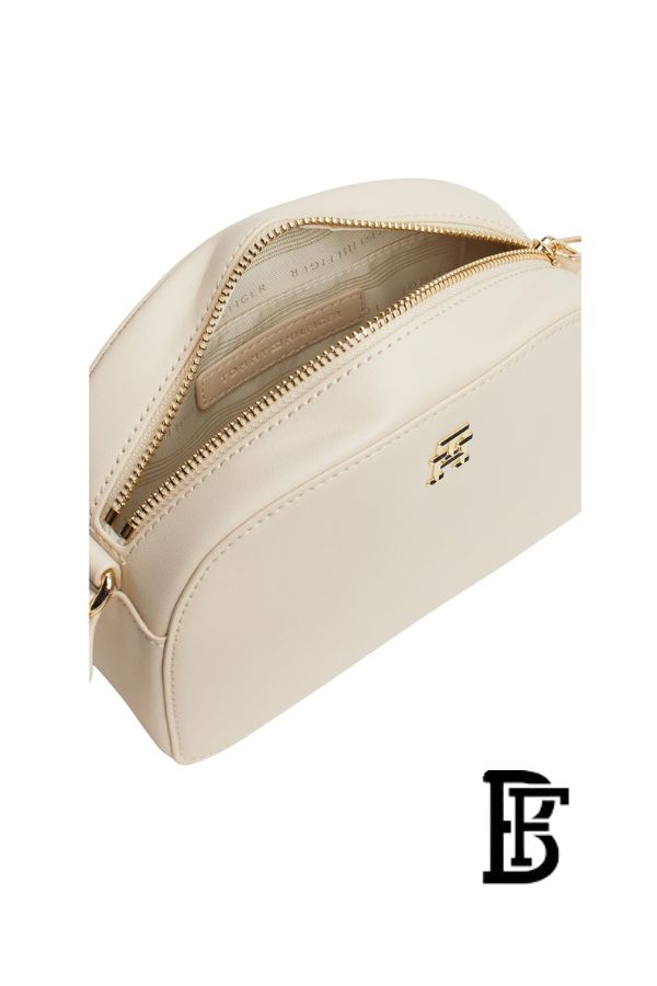 Tommy Hilfiger Beige Leather Women Handbag Aw0Aw16679– Elegant Everyday Shoulder Bag image 8