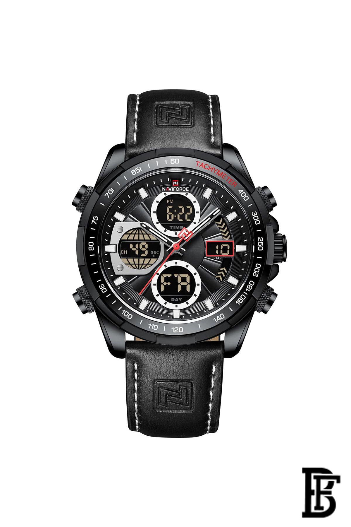 Naviforce NF9197L B/W/B  Men's Analog Leather Watch image 1