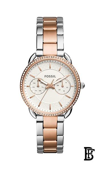 FOSSIL ES4396 Women's Water Resistant Metal Chronograph Watch - 34 mm - Rose Gold/Silver + Gift perfume tester 30 ml image 2