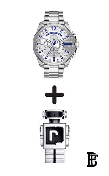 DIESEL Men's Stainless Steel Analog Wrist Watch DZ4477 + Gift perfume Tester 30 ml image 0