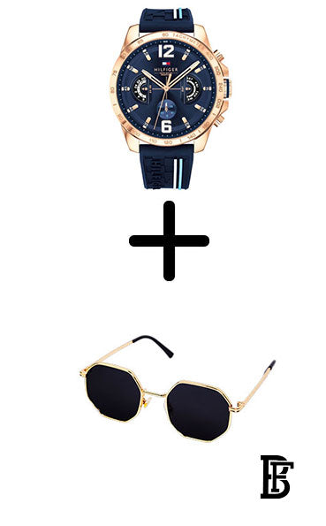 TOMMY HILFIGER Men’s Decker Water Resistant Analog Watch TH1791474+sun glasses gift sg1 image 1