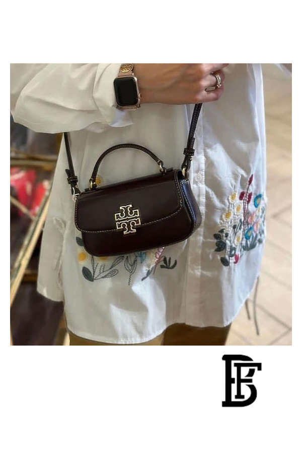 Tory Burch Brown Leather Women Handbag 153726  – Elegant Everyday Shoulder Bag image 11