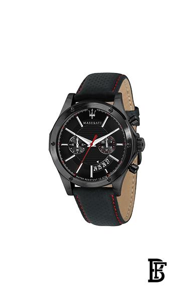 MASERATI Men's Leather Analog Wrist Watch R8871627004 image 0