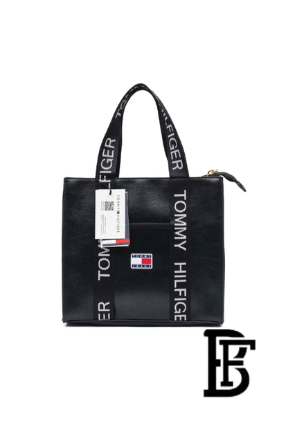 Tommy Hilfiger Black Leather Women Handbag and cross – Elegant Everyday Crossbody and hand image 0