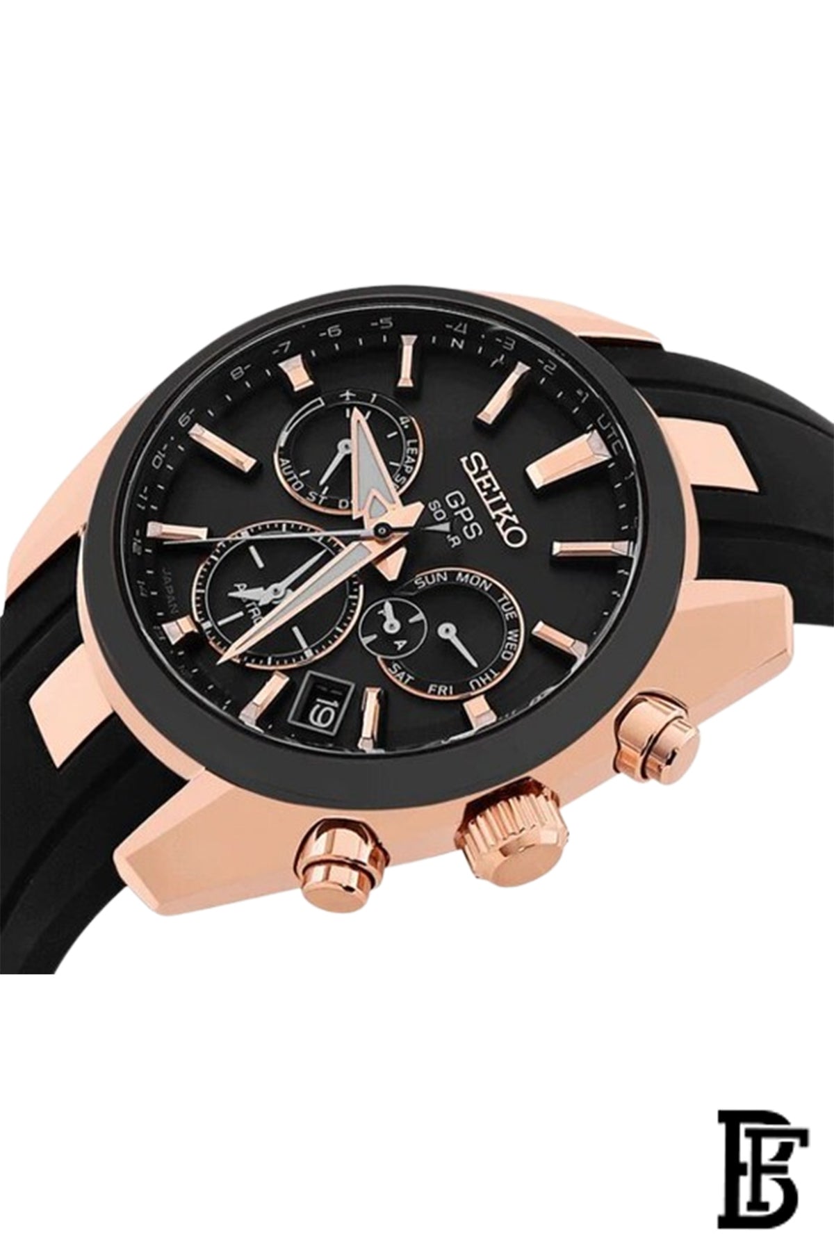 SEIKO Men's Hand Watch ASTRON Black Rubber Strap, Black Dial SSH024J1 image 2