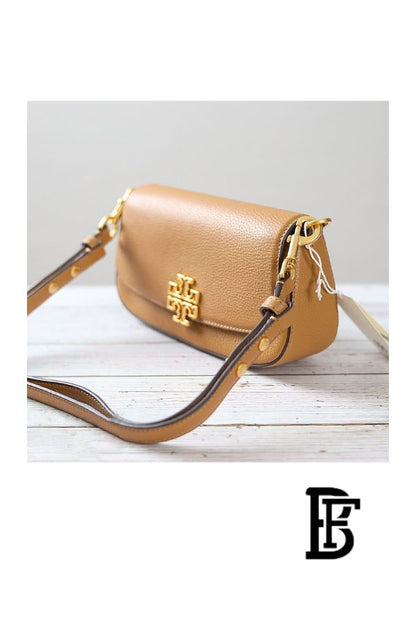 Tory Burch Brown Leather Women Handbag 138772  – Elegant Everyday Shoulder Bag image 8