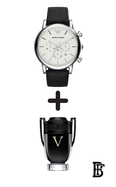 EMPORIO ARMANI Men's Leather Analog Watch Ar1807 + Gift perfume Tester 30 ml image 1