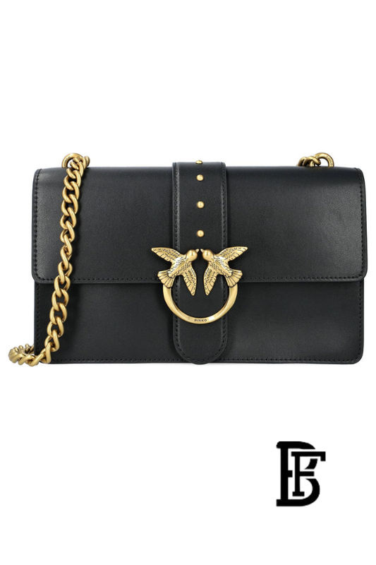 Pinko  Black Leather Women Handbag 100053 A0F1 Z99Q – Elegant Everyday Shoulder Bag image 1
