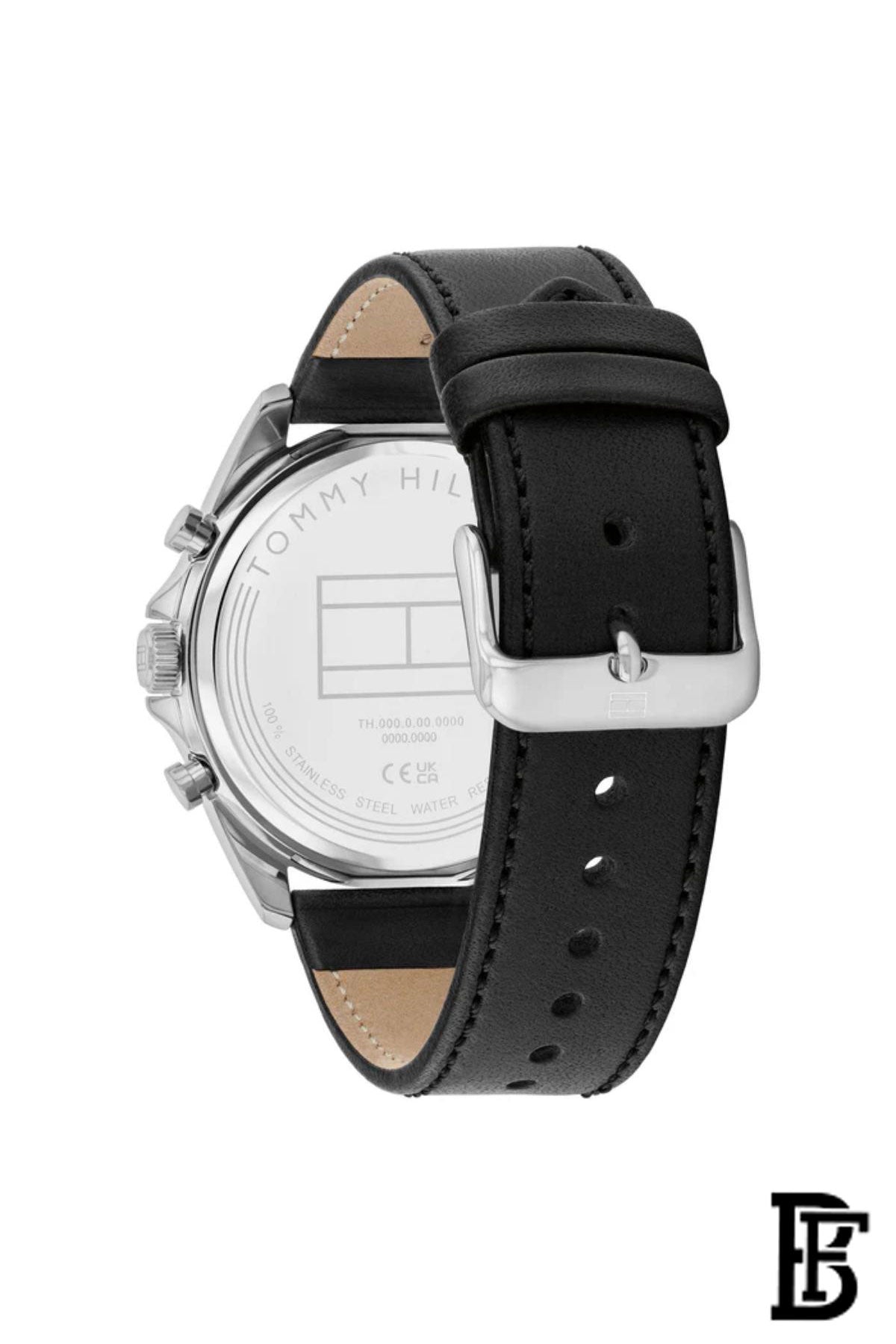 Tommy Hilfiger Black Leather Dark Grey Dial Multi-function Men's Watch - 1710644 image 4