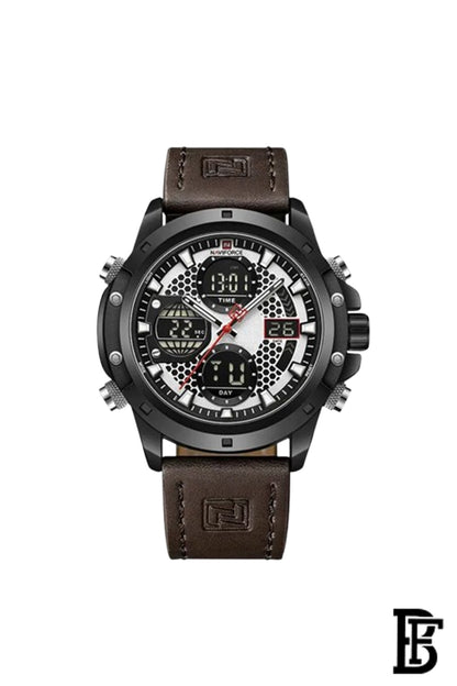 NAVIFORCE NF9225 B/W/D.BN  MEN'S Stainless Steel Analog Wrist Watch image 0