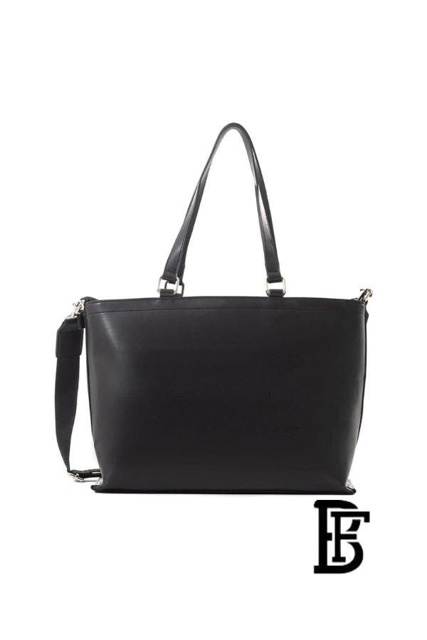 Tommy Hilfiger Black Leather Women Handbag  – Elegant Everyday Shoulder Bag image 2
