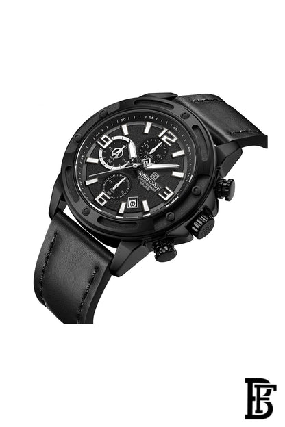 NAVIFORCE NF 8074 BWB  Leather Analog Wrist Watch image 2