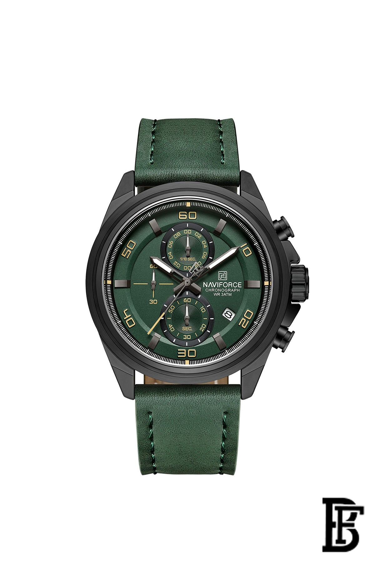 NAVIFORCE Leather Analog Wrist Watch NF 8075 BGNGN image 1