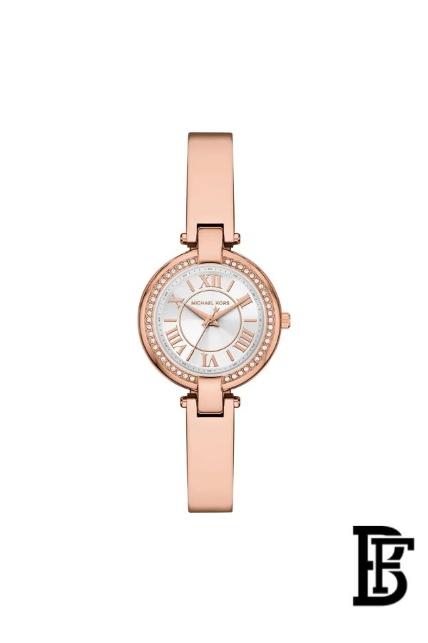 Michael Kors Mini Laney Women's Watch MKO1111 – Silver Dial & Rose Gold Stainless Steel Strap image 0