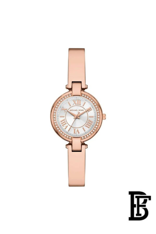 Michael Kors Mini Laney Women's Watch MKO1111 – Silver Dial & Rose Gold Stainless Steel Strap image 0
