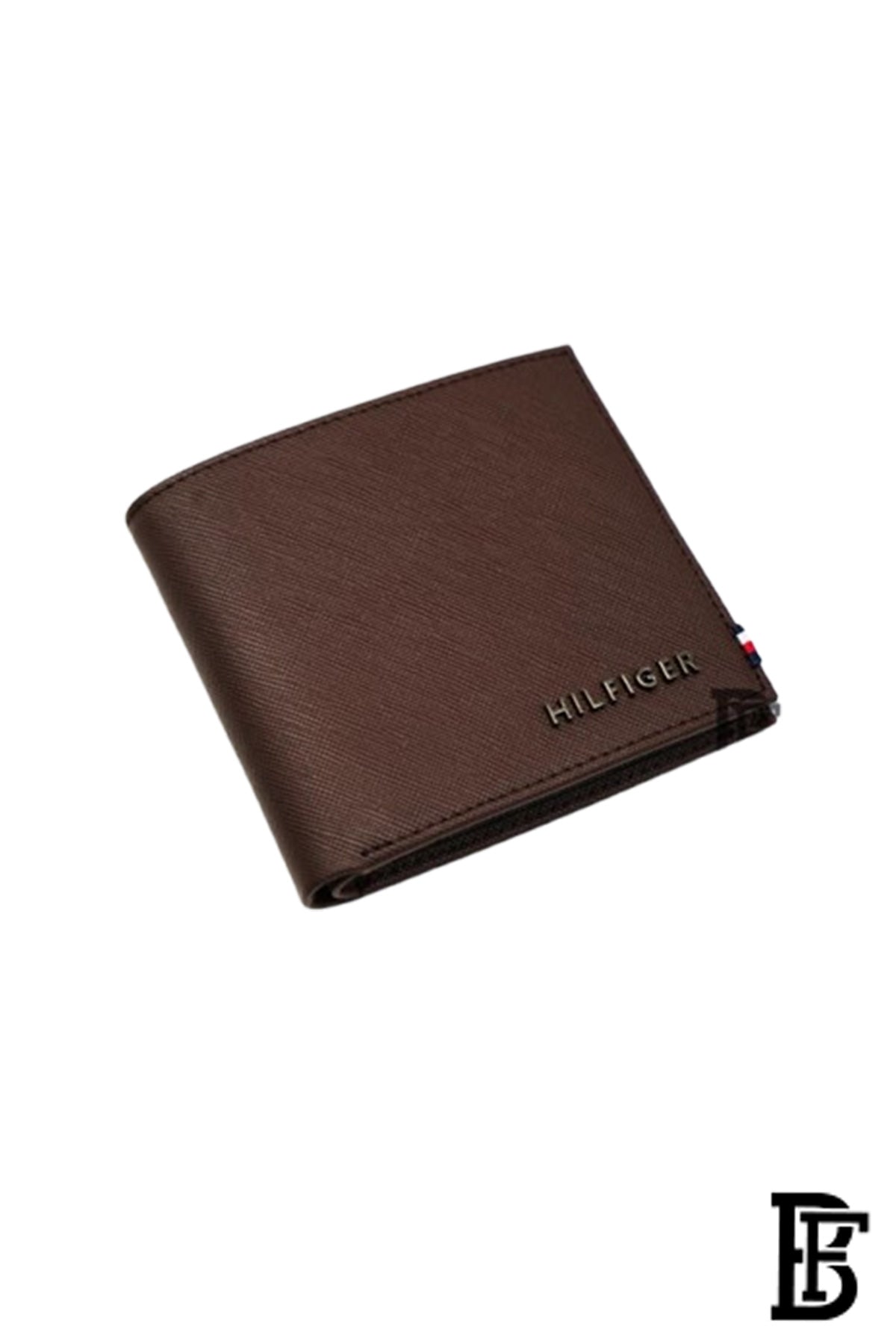 Tommy Hilfiger wallet is a one to face solid style covered in light/BROWN leather image 3
