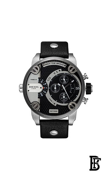 DIESEL Men's Little Daddy Chronograph Leather Watch DZ7256 + Gift perfume Tester 30 ml image 2