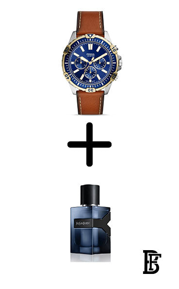 FOSSIL FS5625  Men's Garrett Water Resistant Chronograph Wrist Watch - 44 mm - Luggage Brown + Gift perfume tester 30 ml image 0
