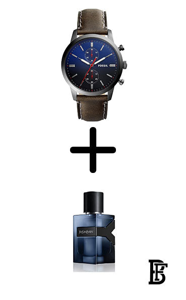 FOSSIL FS5378 Men's Leather Watch  + Gift perfume tester 30 ml image 1