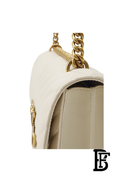 Pinko  White  Leather Women Handbag 100941A0Gk Z14Q – Elegant Everyday Shoulder Bag image 7