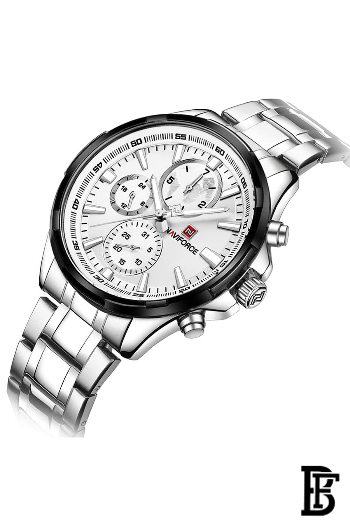 Naviforce Men's white Dial Watch - NF9089 SW +Free Leather Strap image 3