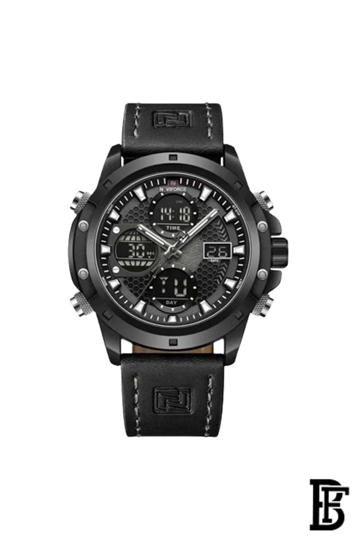 Naviforce NF9225 B/GY/B   Men's Analog Leather Watch image 0
