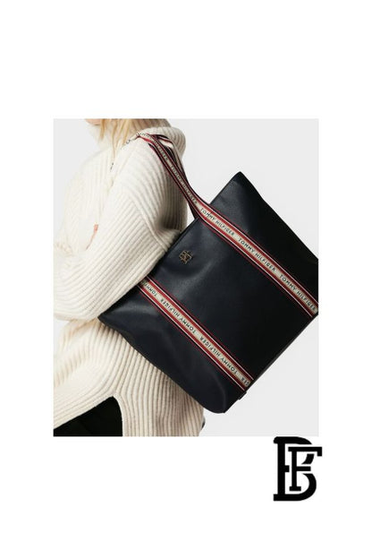 Tommy Hilfiger Navy Blue Leather Women Handbag Aw0Aw14218 – Elegant Everyday Handbag image 12