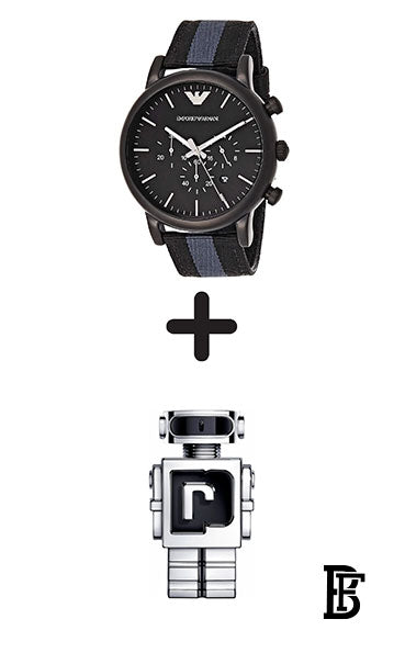 EMPORIO ARMANI Men's Water Resistant Chronograph Watch AR1948 + Gift perfume tester 30 ml image 0