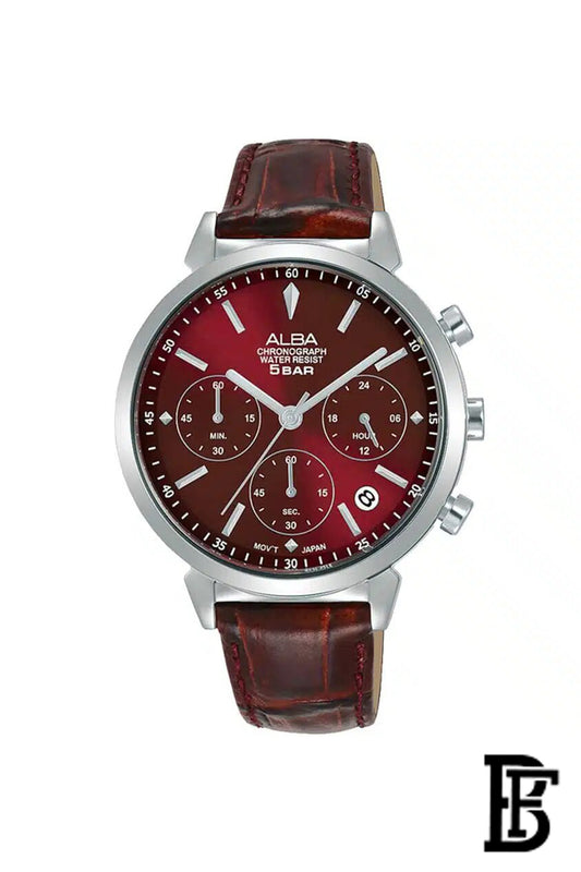 Alba AT3H45X Women's Leather Quartz Chronograph Wrist Watch      Warranty from Elaraby Group image 0