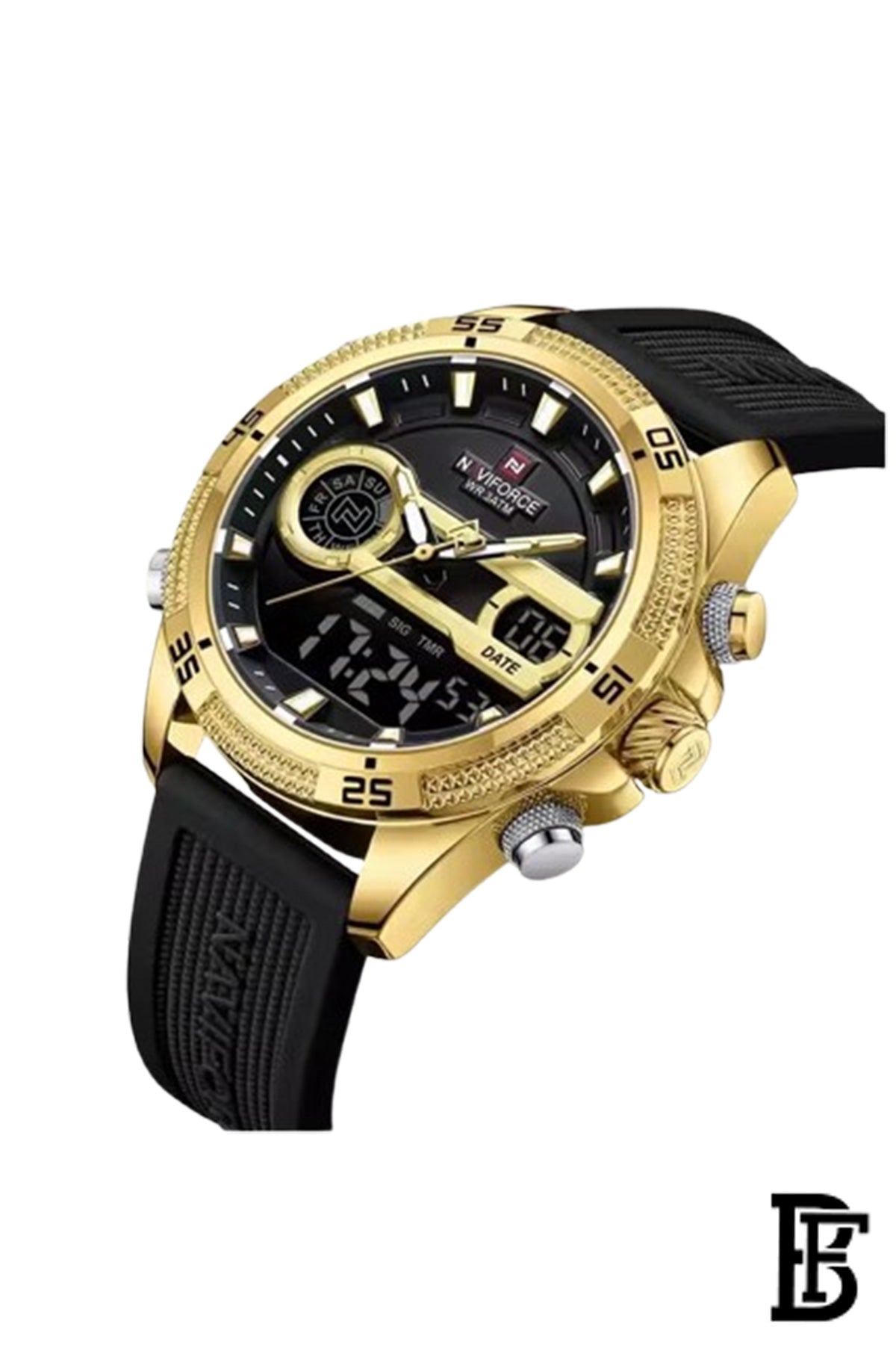 Naviforce NF9223 G/B/B     Men's Analog Leather Watch image 2