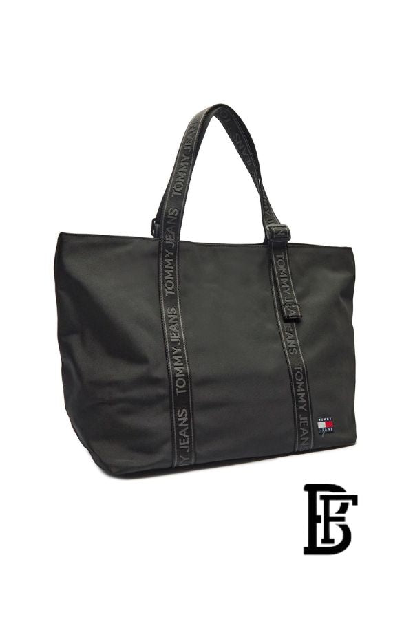 Tommy Hilfiger Black Leather Women Handbag Aw0Aw16273 – Elegant Everyday Shoulder Bag image 4