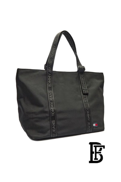 Tommy Hilfiger Black Leather Women Handbag Aw0Aw16273 – Elegant Everyday Shoulder Bag image 4