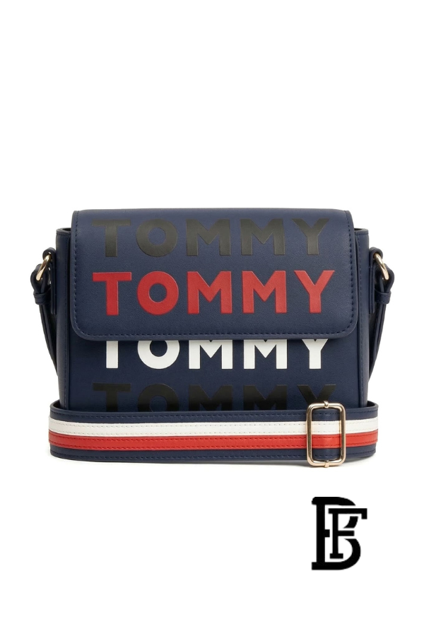 Tommy Hilfiger Navy Blue Leather Women Handbag – Elegant Everyday Shoulder Bag image 0