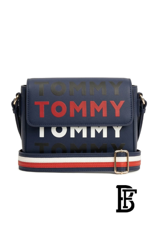 Tommy Hilfiger Navy Blue Leather Women Handbag – Elegant Everyday Shoulder Bag image 0