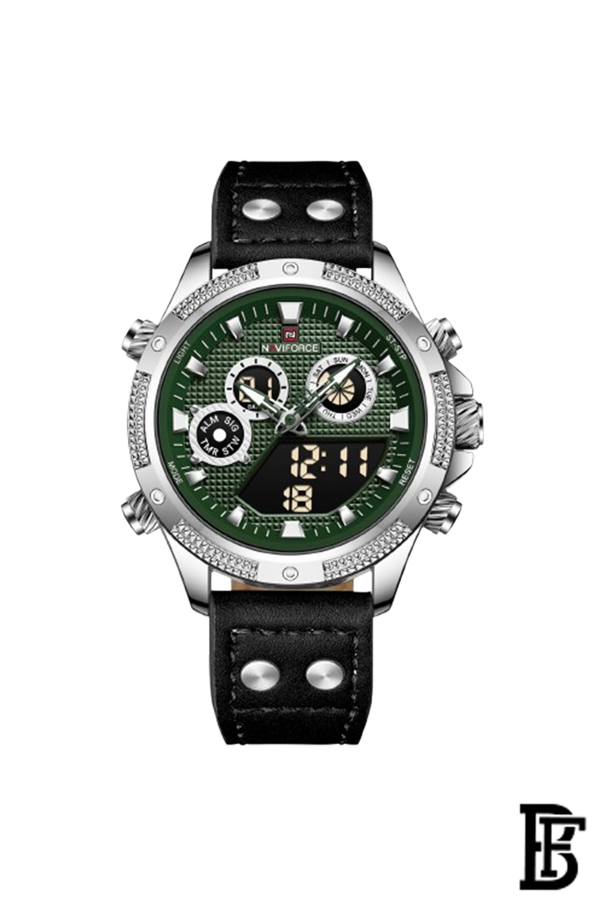 Naviforce NF9224 S/GN/B     Men's Analog Leather Watch image 1