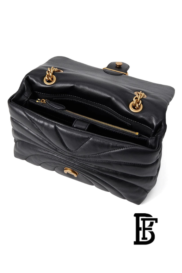 Pinko  Black Leather Women Handbag 100038A1Ex Z99Q  – Elegant Everyday Shoulder Bag image 5