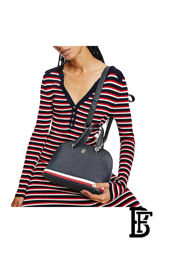 Tommy Hilfiger Black Leather Women Handbag Aw0Aw10453 – Elegant Everyday Shoulder Bag image 11