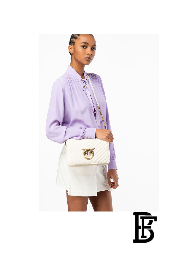Pinko  White  Leather Women Handbag 100063A0Gk Z14Q – Elegant Everyday Shoulder Bag image 7