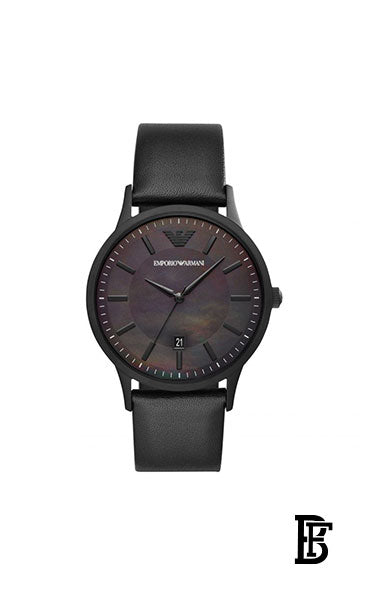 Emporio Armani Men's Renato Three-Hand Date Black-Tone Stainless Steel Watch AR11276 + Gift perfume Tester 30 ml image 2