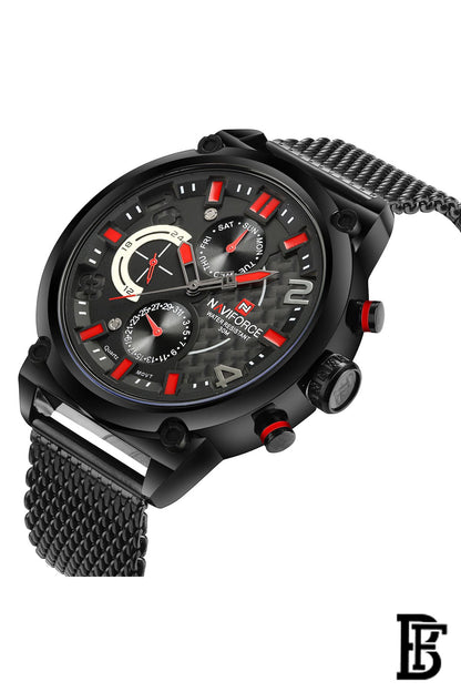 NAVIFORCE NF9068S B/R/B MEN'S Stainless Steel Wrist Watch image 2
