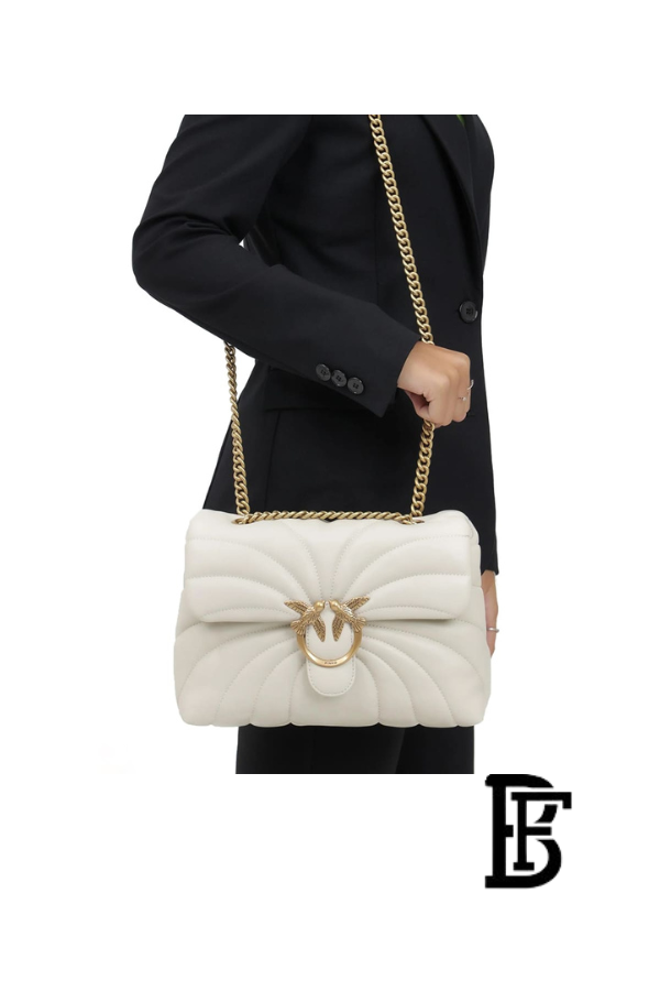 Pinko  White  Leather Women Handbag 100038A1Ex Z14Q – Elegant Everyday Shoulder Bag image 8