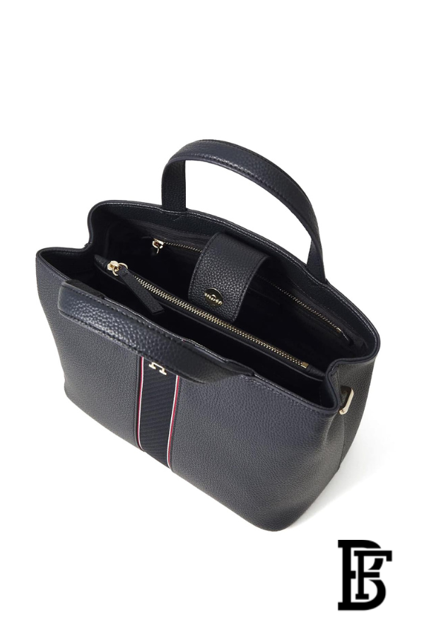 Tommy Hilfiger Dark Blue Leather Women Handbag  – Elegant Everyday Handbag image 4