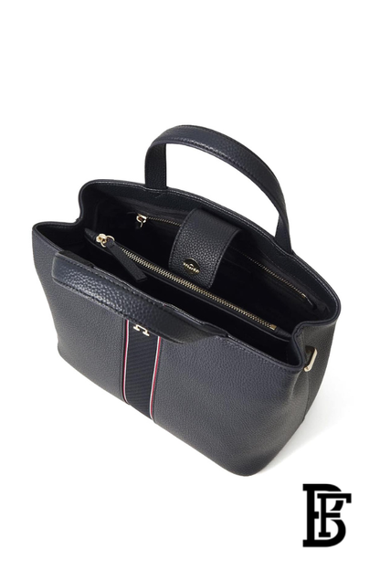 Tommy Hilfiger Dark Blue Leather Women Handbag  – Elegant Everyday Handbag image 4