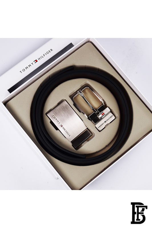 tommy hilfiger Men's Leather Belt Two Buckle image 1