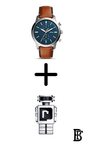 FOSSIL FS5279 Men's Leather Chronograph Watch  + Gift perfume tester 30 ml image 1