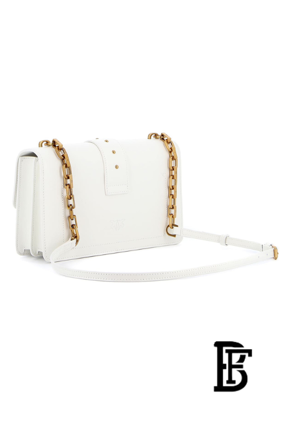 Pinko  White  Leather Women Handbag 7 Cl Pe 21 Pltt 1P228G Y6Xt – Elegant Everyday Shoulder Bag image 4