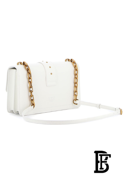 Pinko  White  Leather Women Handbag 7 Cl Pe 21 Pltt 1P228G Y6Xt – Elegant Everyday Shoulder Bag image 4