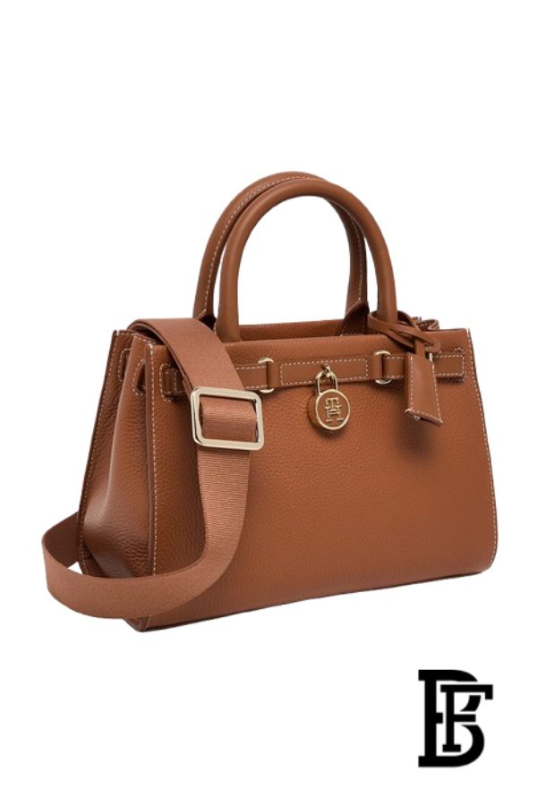 Tommy Hilfiger American Icon Leather Tote Bag for Women – Brown image 3