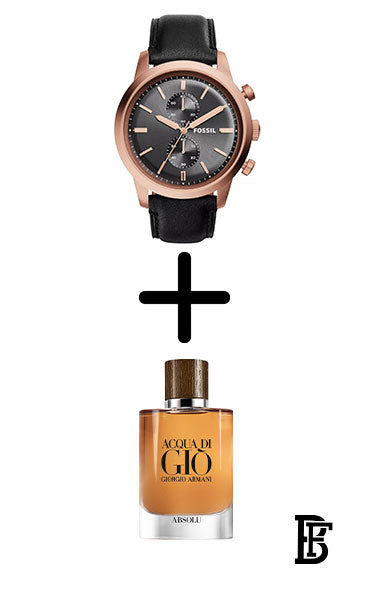 FOSSIL Men's Leather Chronograph Wrist Watch FS5097 + Gift perfume tester 30 ml image 1